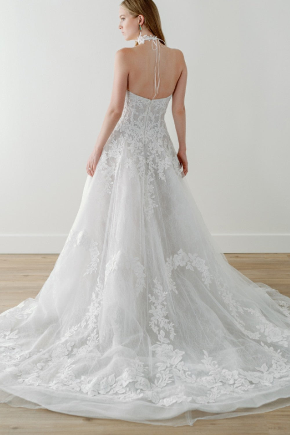 Delicate And Romantic Drop Waist Lace Ball Gown Plus Size by kleinfeldbridal — image 2 of 2
