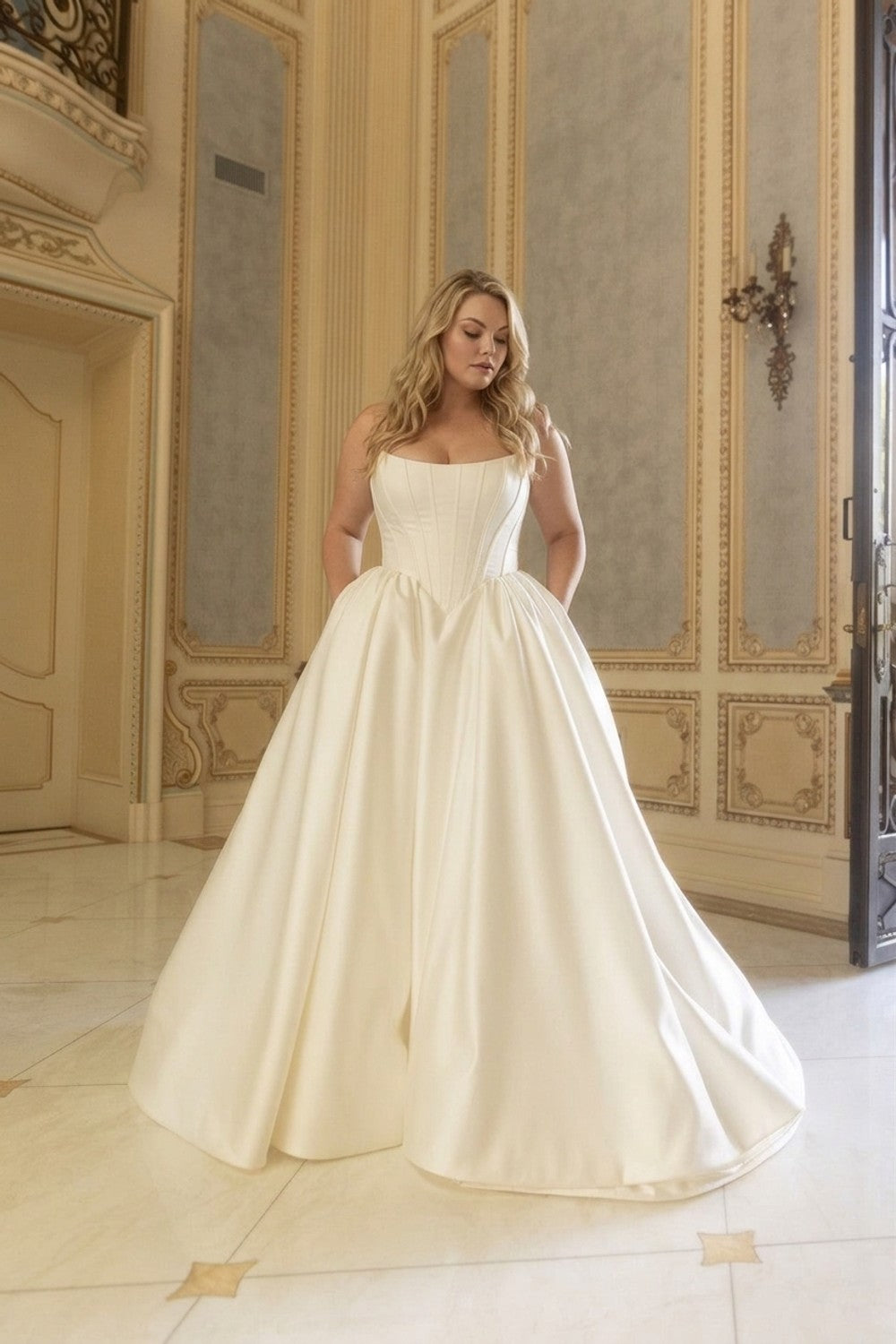 The Sculpted Romance of Basque Waist Bridal Style