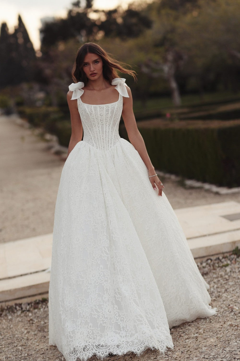Square Neckline Gowns With Couture Presence