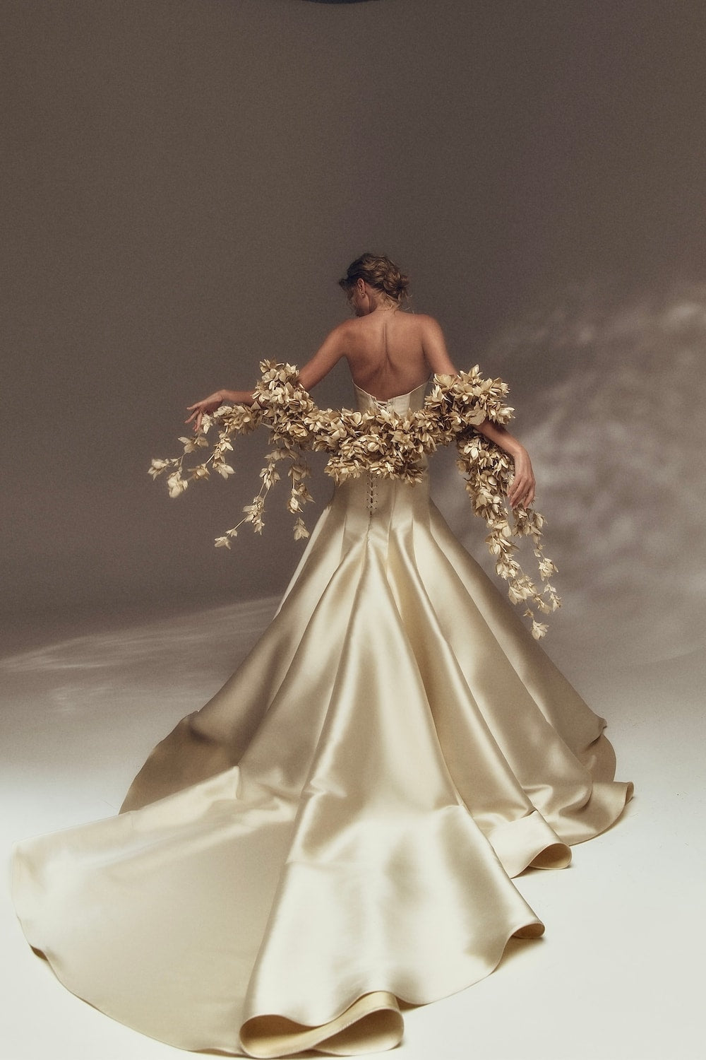 Sleek and Modern Gold Mermaid Wedding Dress by Pnina Tornai — image 2 of 2