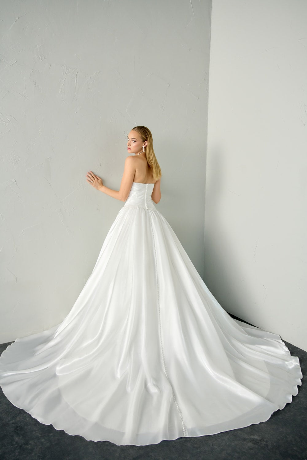 Strapless Ruched Ball Gown with 3D Floral Detail by Justin Alexander Signature — image 5 of 5
