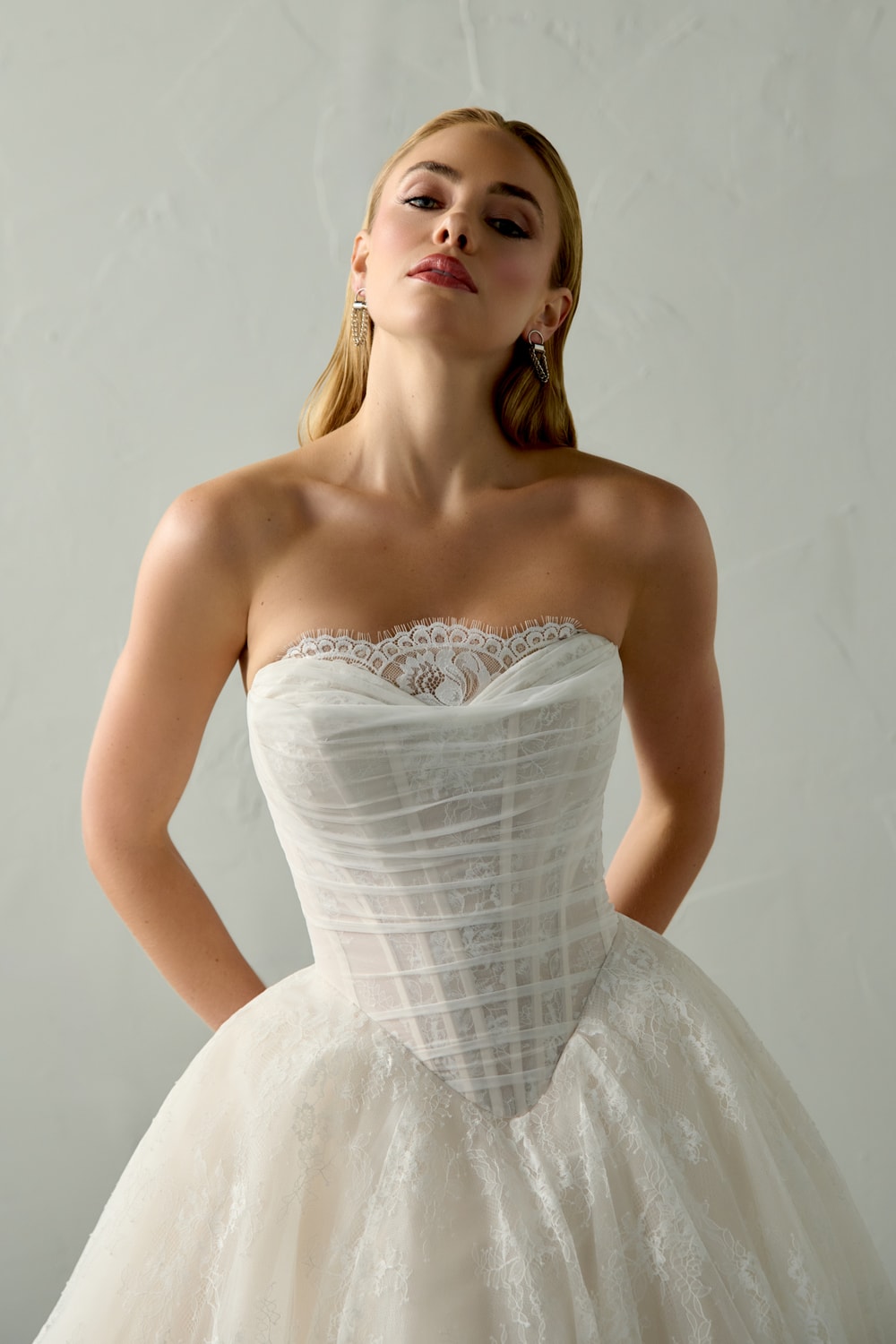 Lace Ball Gown with Peek-A-Boo Neckline by Justin Alexander Signature — image 2 of 4