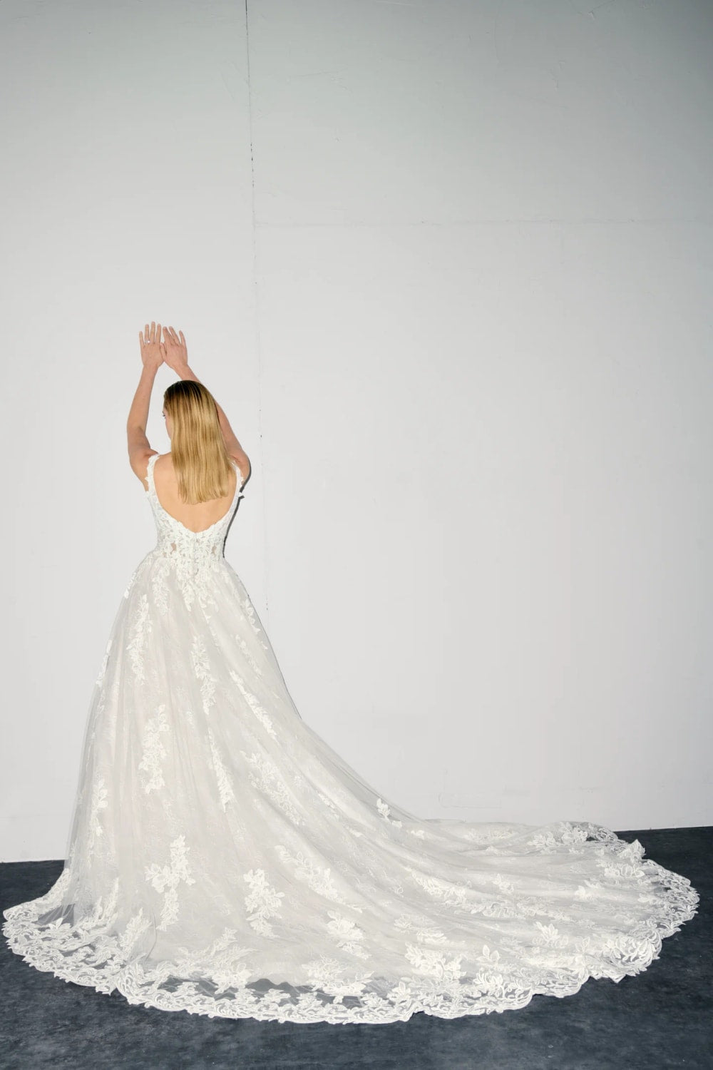 Plus-Size Sparkly Floral Ball Gown with Square Neckline by Justin Alexander Signature — image 4 of 4