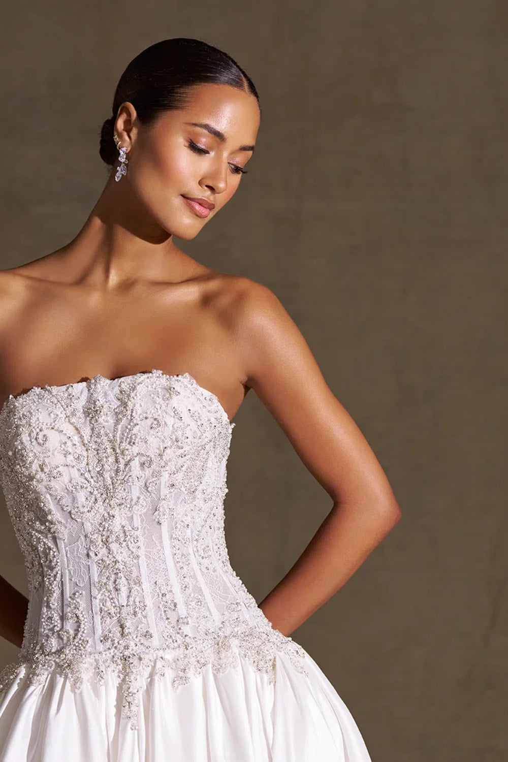 Romantic Strapless Ball Gown with Lace Bodice by Allure Bridals — image 3 of 4
