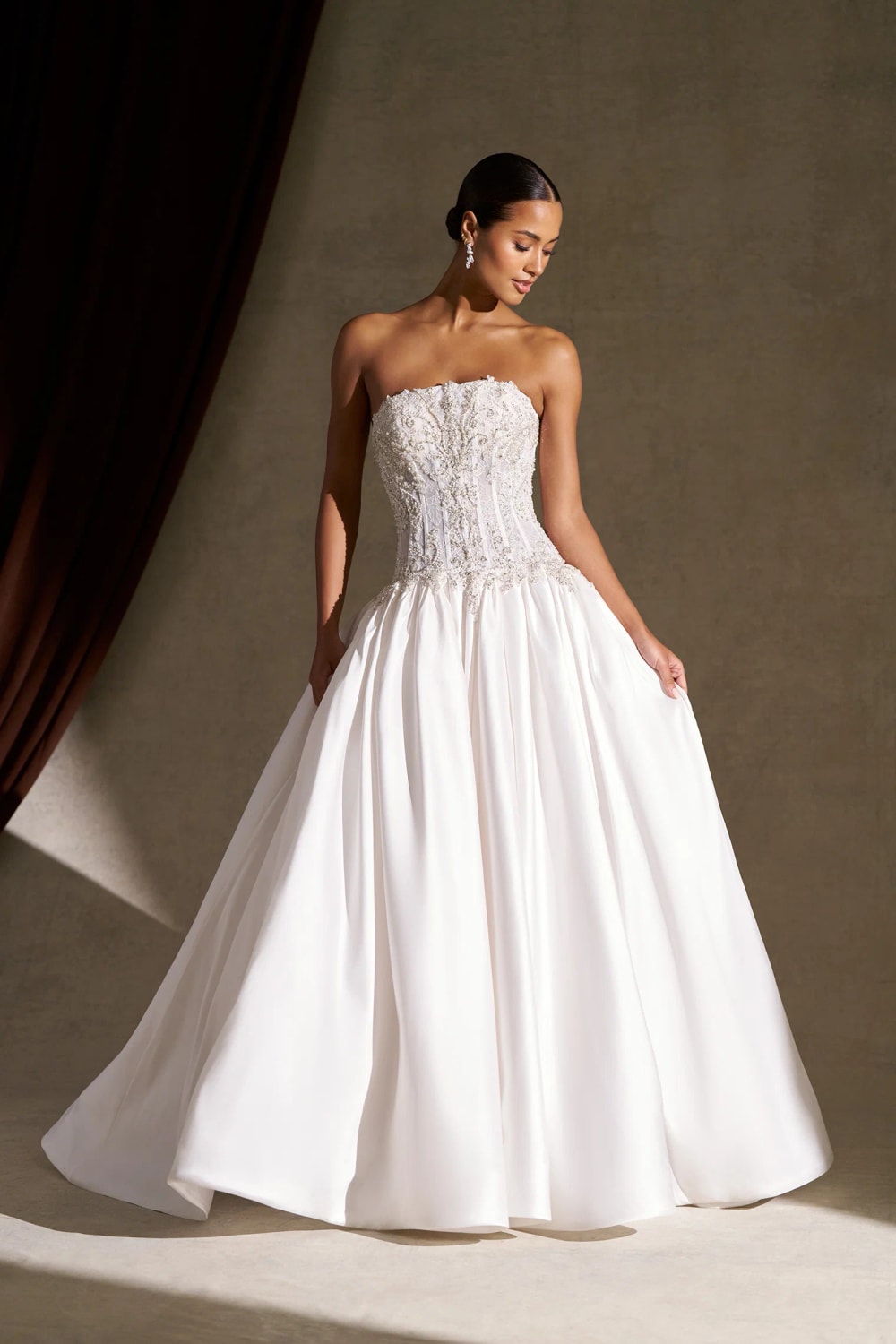 Romantic Strapless Ball Gown with Lace Bodice by Allure Bridals — image 1 of 4