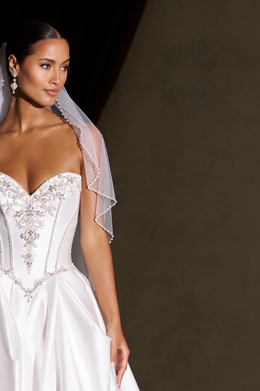 Plus-Size Dramatic Ballgown with Beaded Bodice Details by Allure Bridals — image 2 of 3