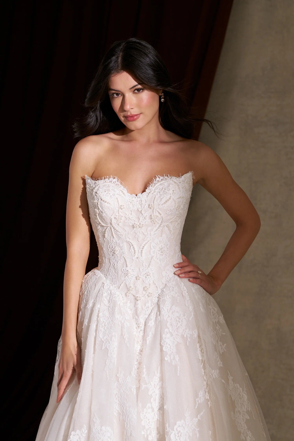 Romantic All Over Lace Basque Waist Ball Gown by Allure Bridals — image 2 of 3