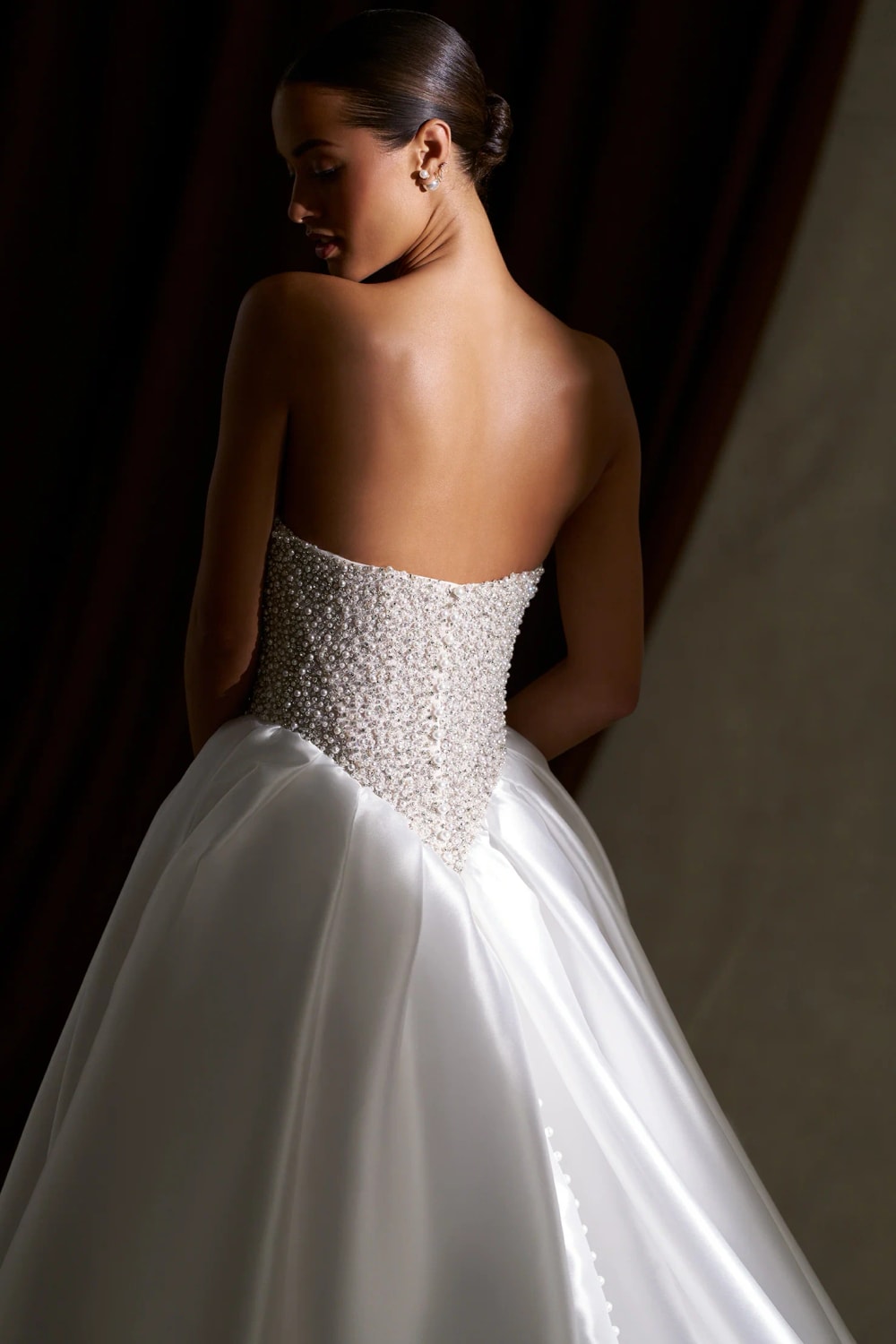 Striking Basque Waist Ball Gown with Beaded Bodice by Allure Bridals — image 3 of 4