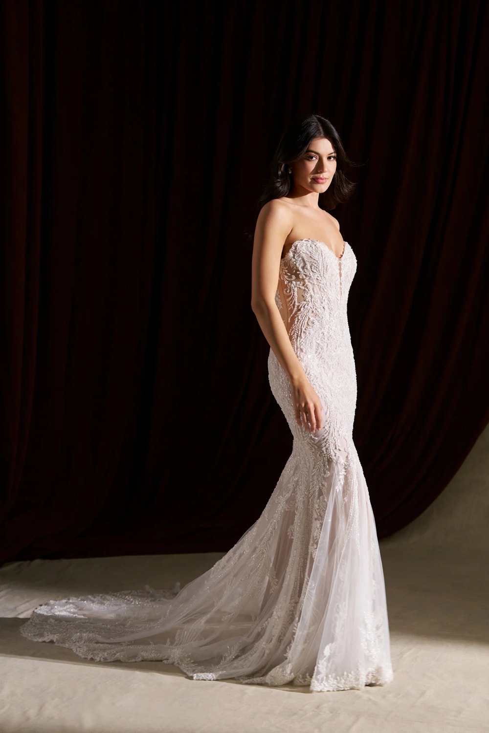 Romantic and Feminine Sweetheart Neckline Fit-and-Flare Wedding Dress by Allure Bridals — image 2 of 4