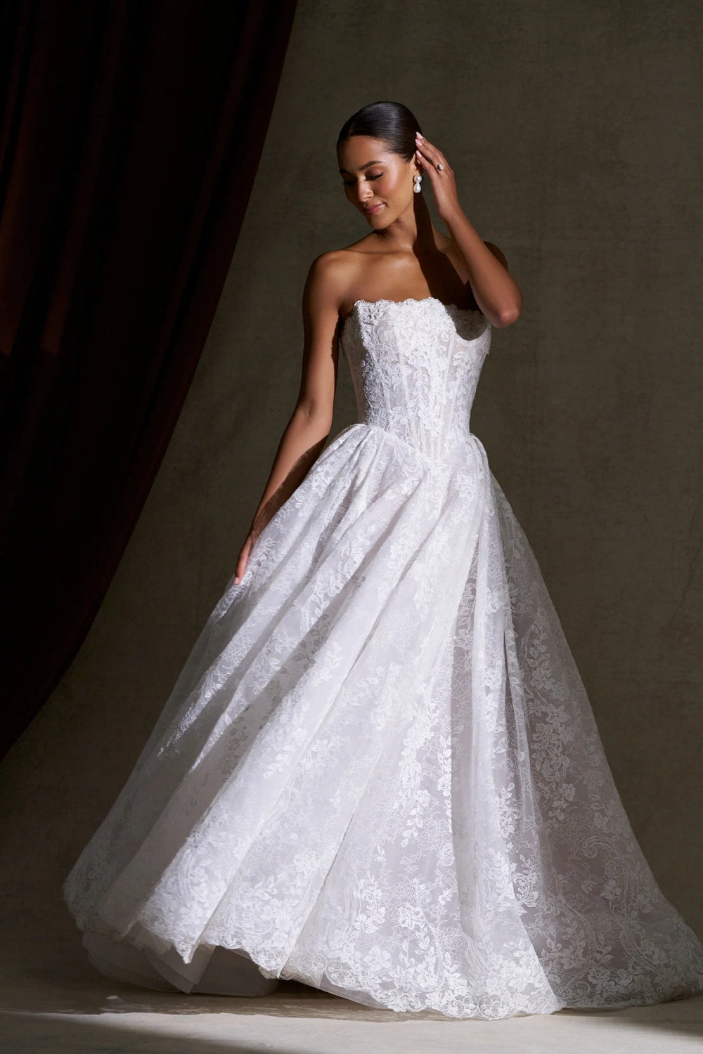 Soft Romantic Strapless Ball Gown with Basque Waist by Allure Bridals — image 2 of 4