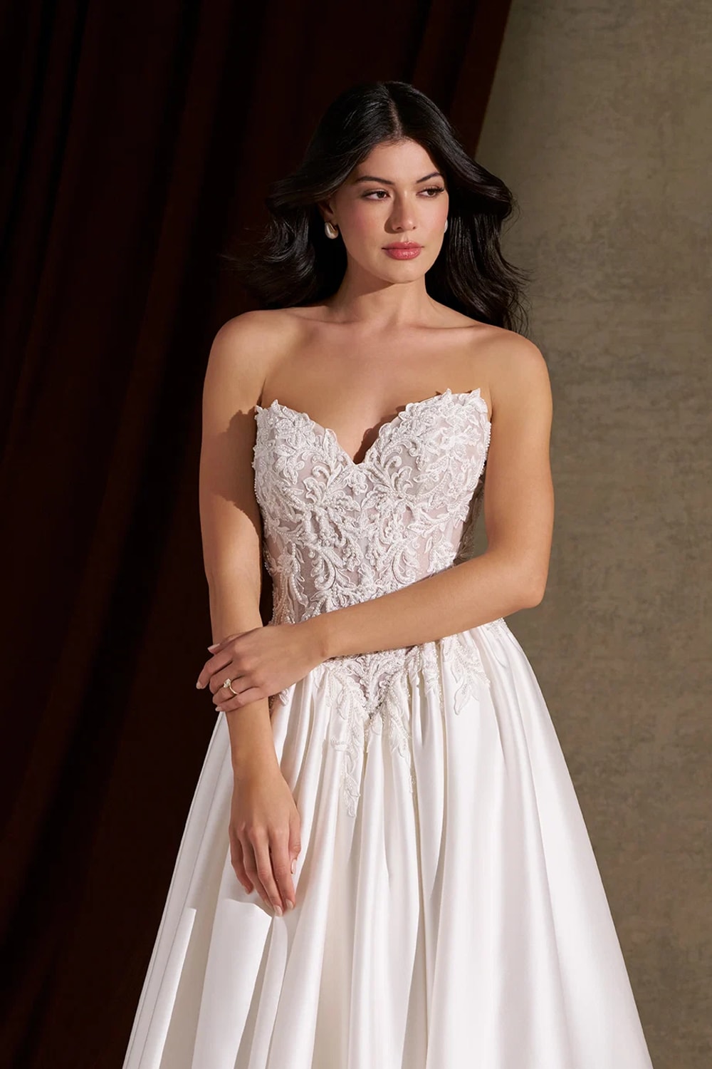 Modern and Sculpted Basque Waist Ball Gown by Allure Bridals — image 2 of 4