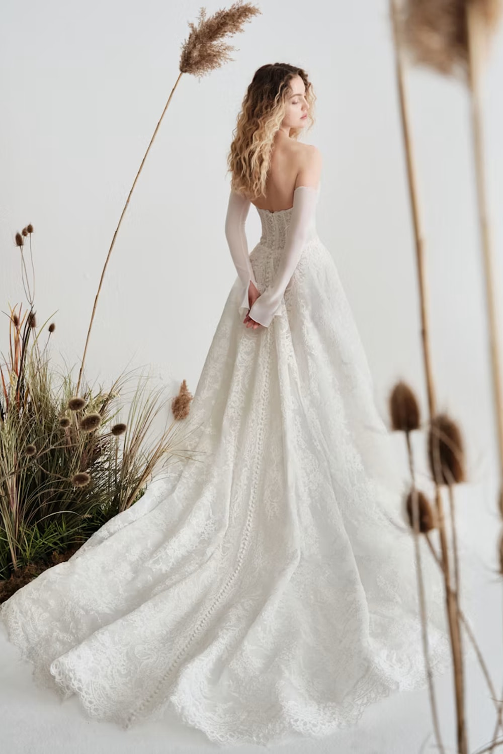Lace Strapless Ball Gown with Cat-Eye Neckline by Alyne by Rita Vinieris — image 3 of 3