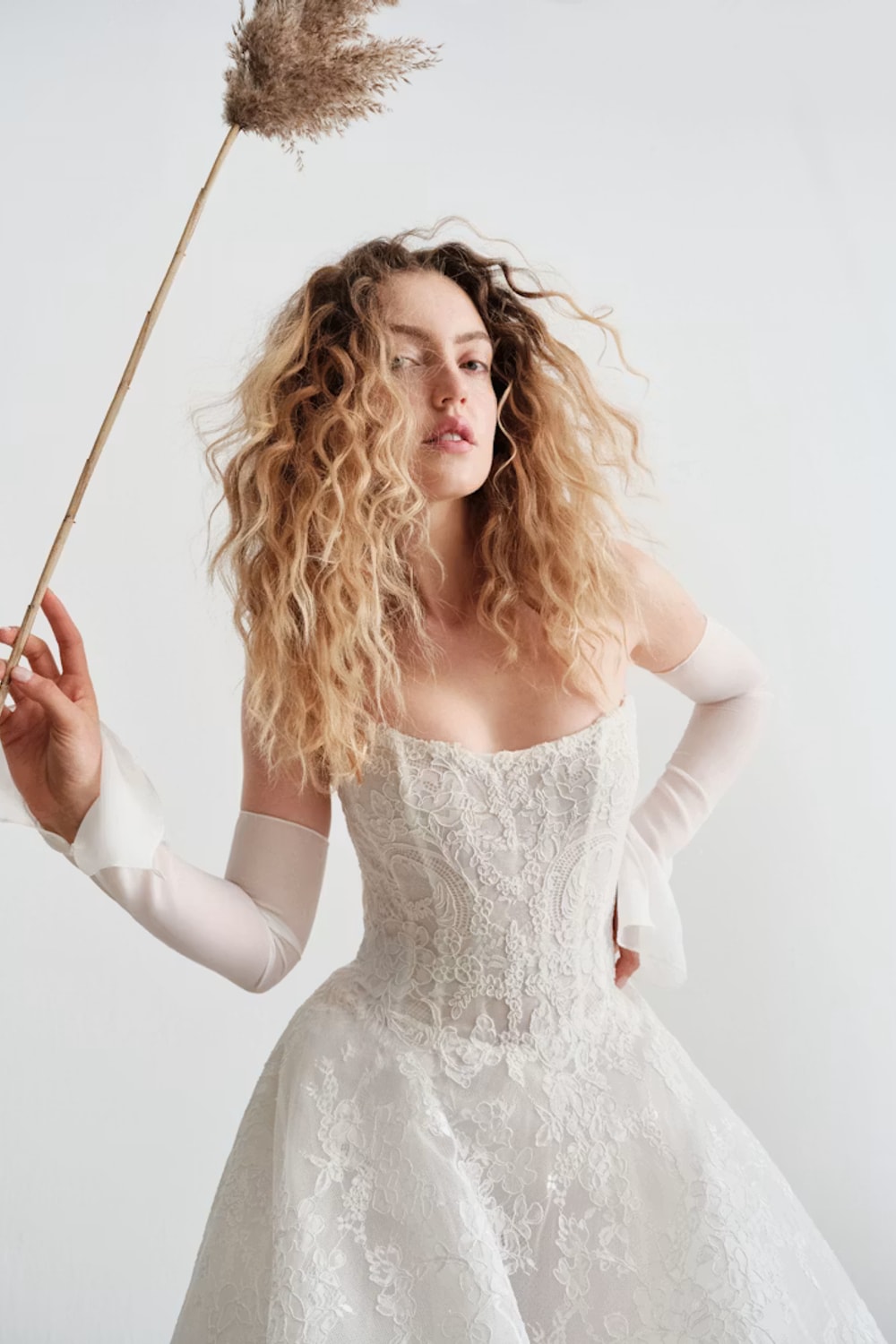Lace Strapless Ball Gown with Cat-Eye Neckline by Alyne by Rita Vinieris — image 2 of 3
