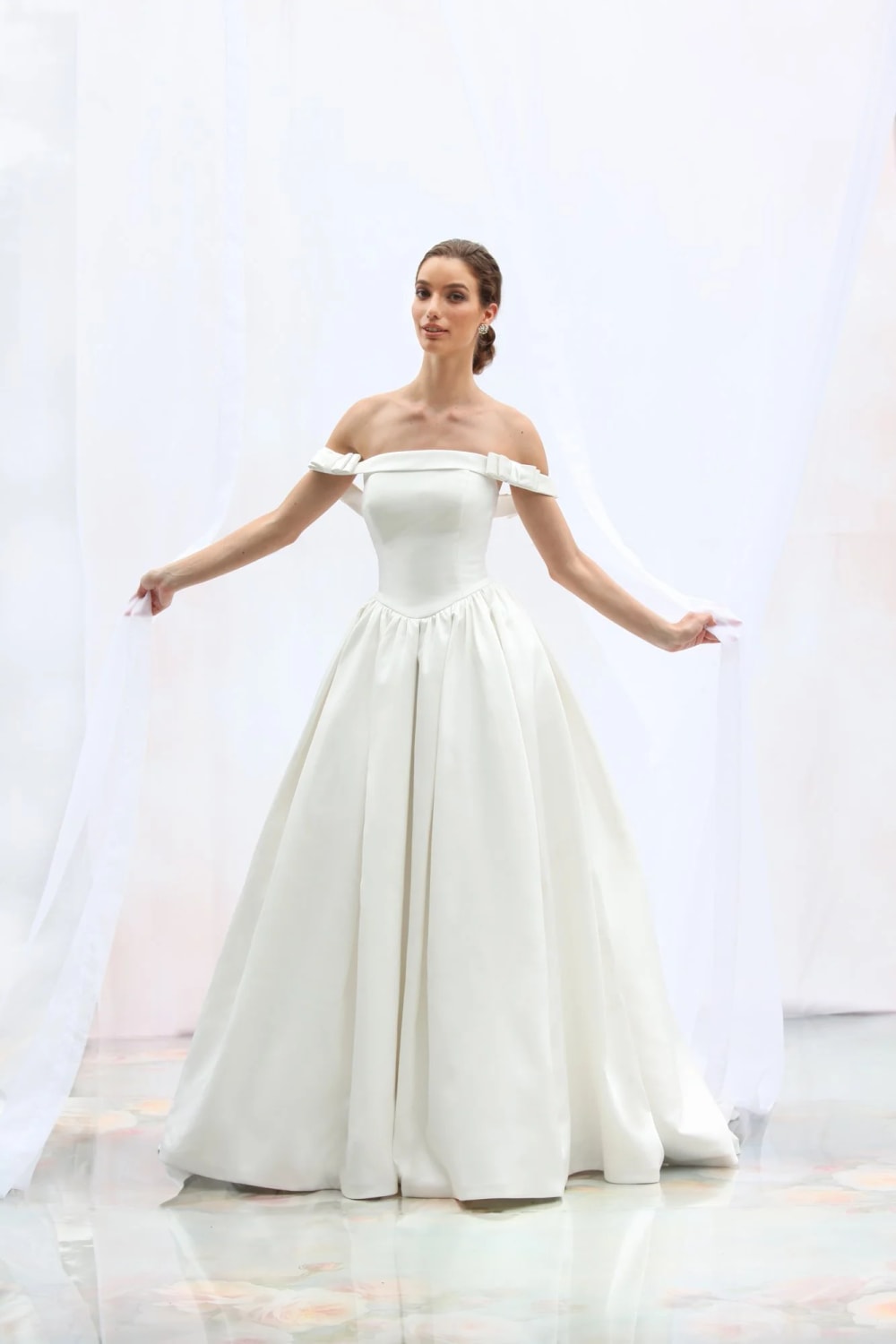 Classic and Simple Off-The-Shoulder Ball Gown by Augusta Jones — image 1 of 2