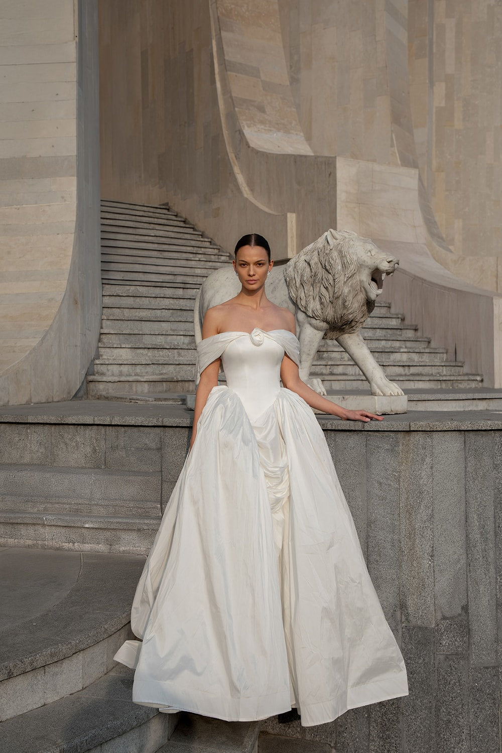 Vintage-Inspired Off-The-Shoulder A-Line Wedding Dress by Alon Livné — image 1 of 2