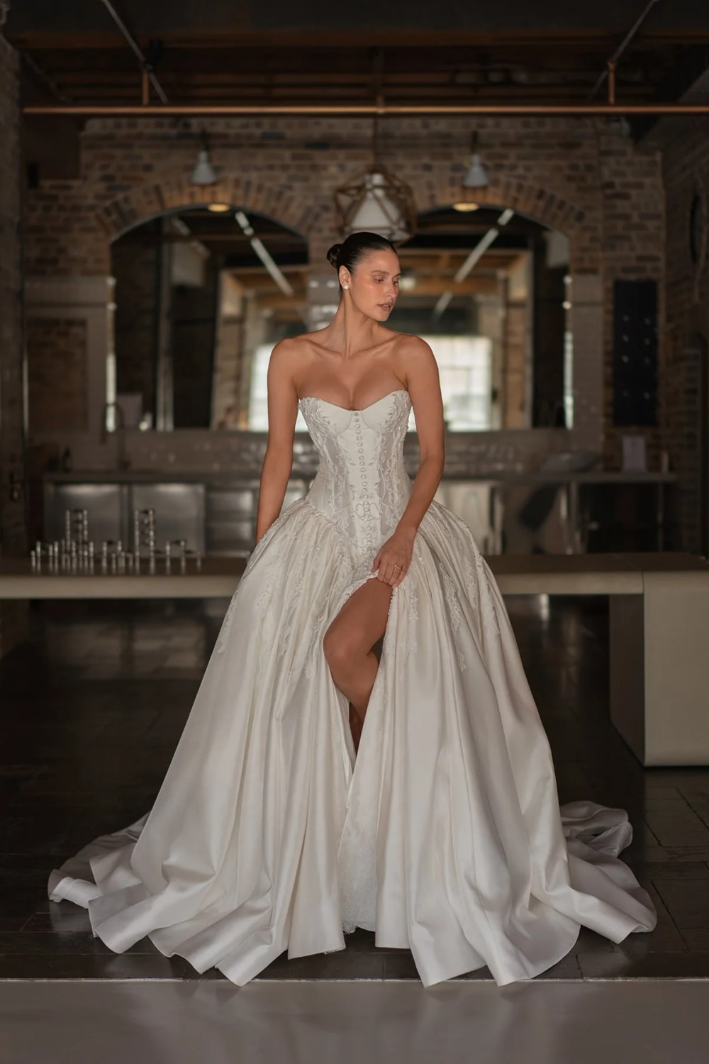 Grand and Dramatic Detailed Ball Gown by Blanche Bridal — image 1 of 4