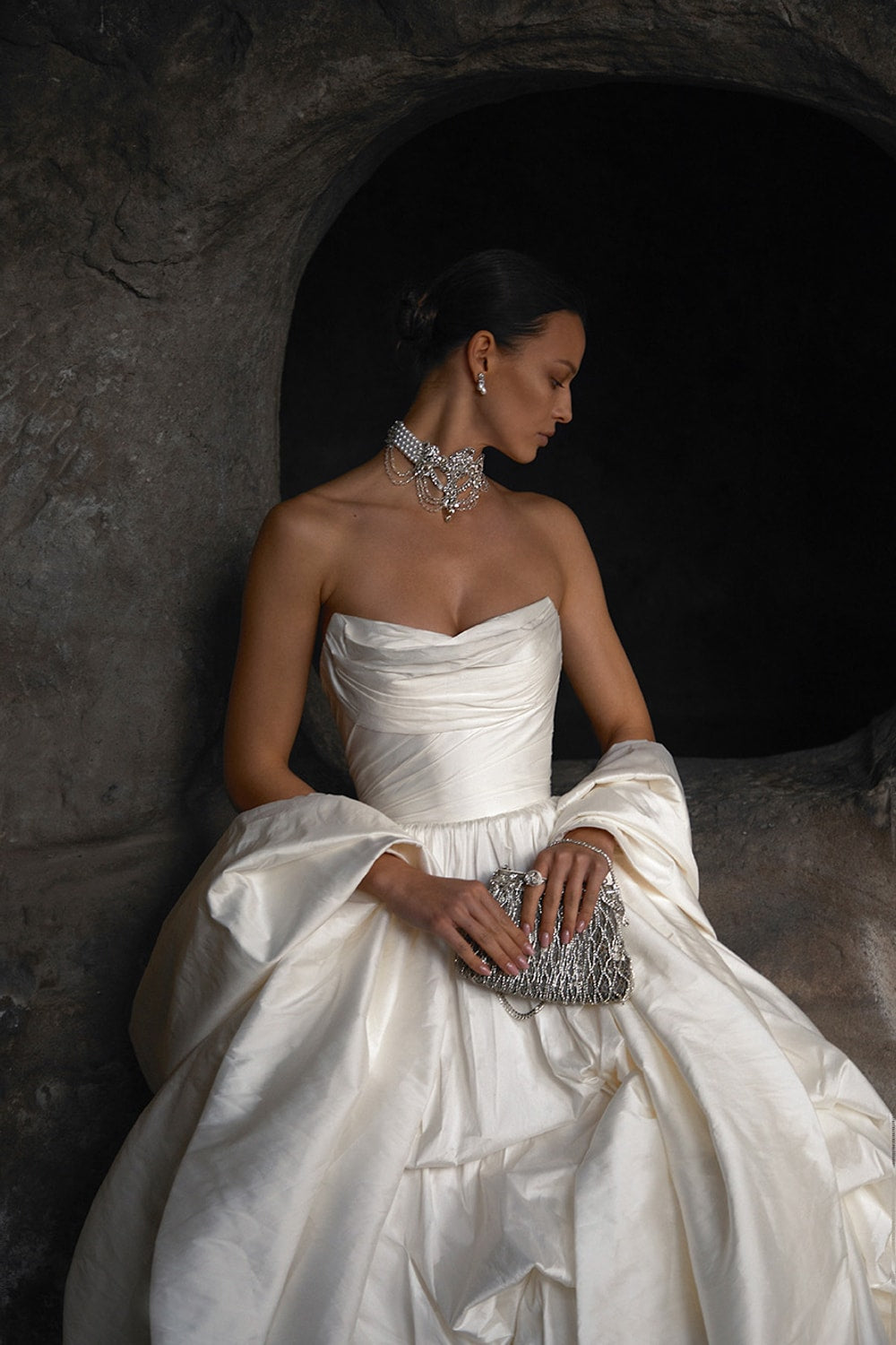 Modern Strapless Ball Gown with Draped Skirt by Alon Livné — image 2 of 2