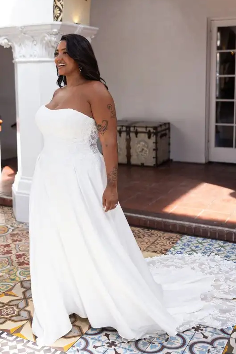 Essense of Australia Strapless A-Line Bridal Gown