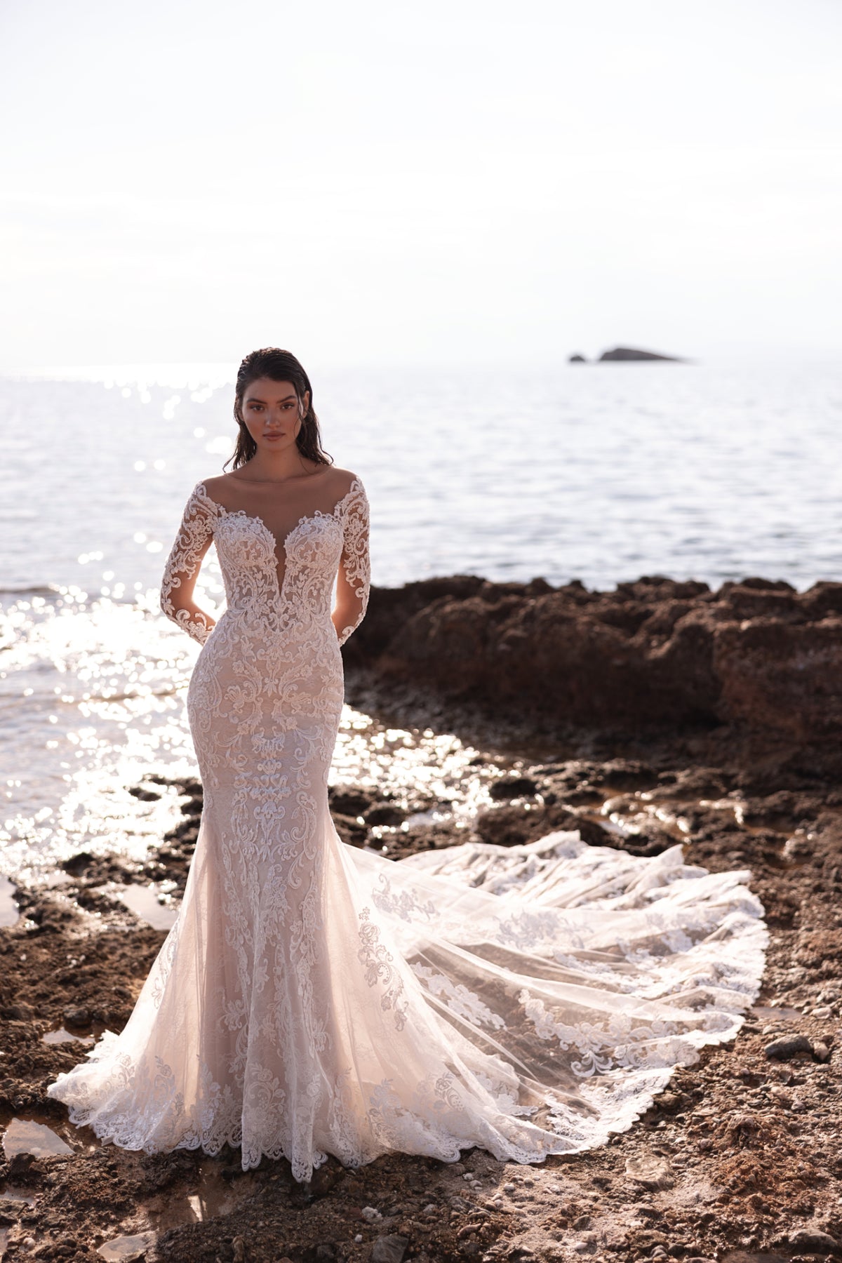 Intricately Detailed Lace Mermaid Wedding Dress