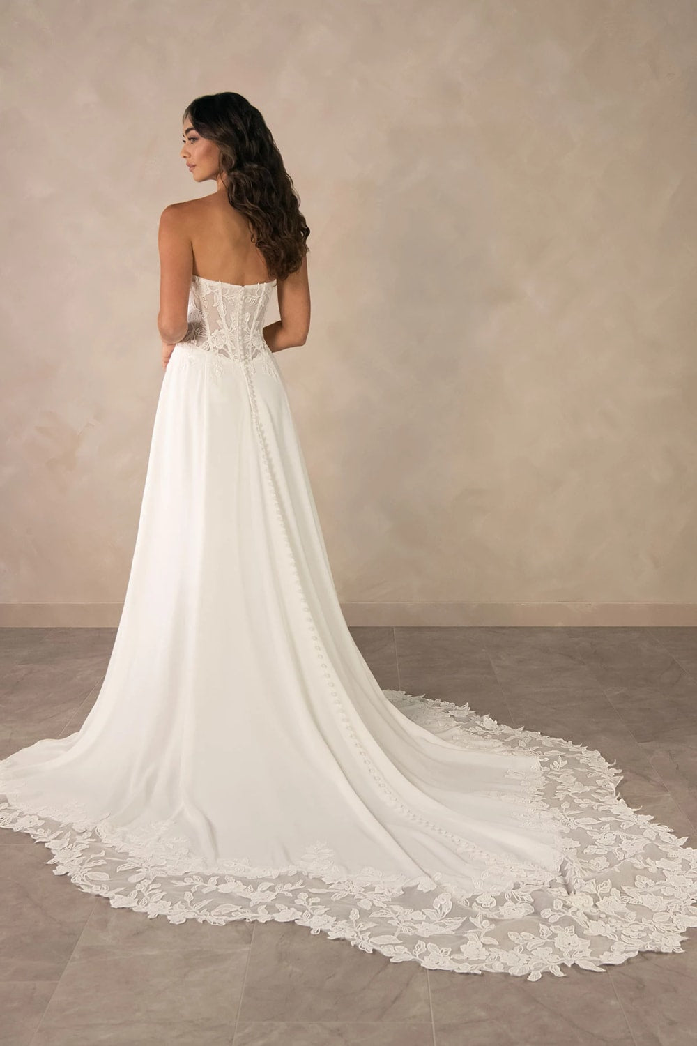 Sweetheart A-Line Wedding Dress with Floral Details by Essense of Australia — image 3 of 3
