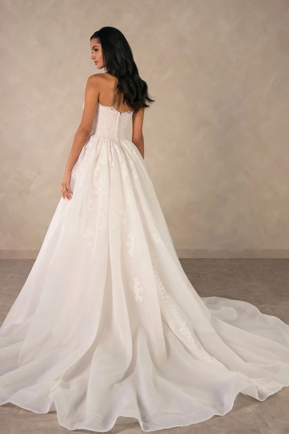 Lace and Organza Ballgown with Sweetheart Neckline by Essense of Australia — image 3 of 3