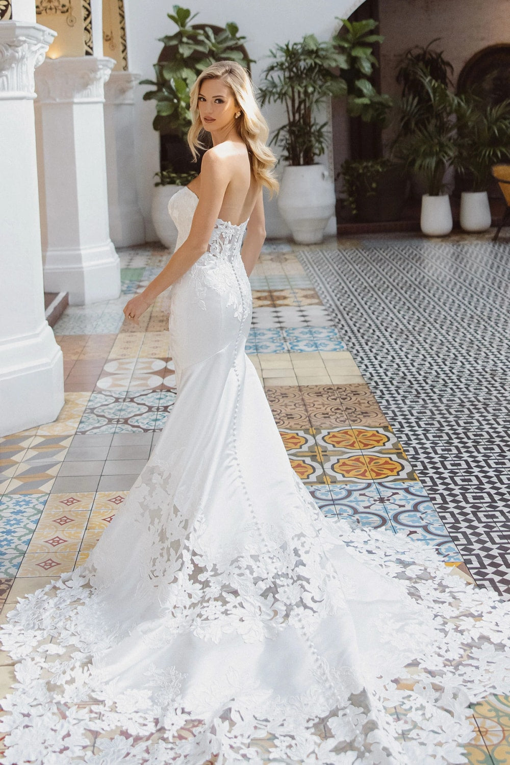 Essense of Australia Lace Fit-and-Flare Gown Essense of Australia Lace Fit-and-Flare Gown
