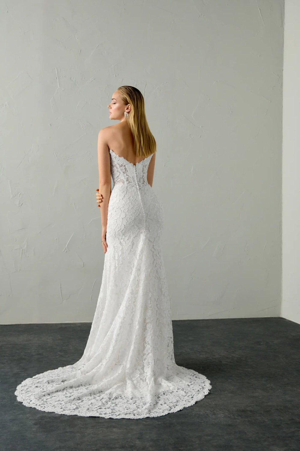Justin Alexander Signature Lace Fit-and-Flare Gown Justin Alexander Signature Lace Fit-and-Flare Gown