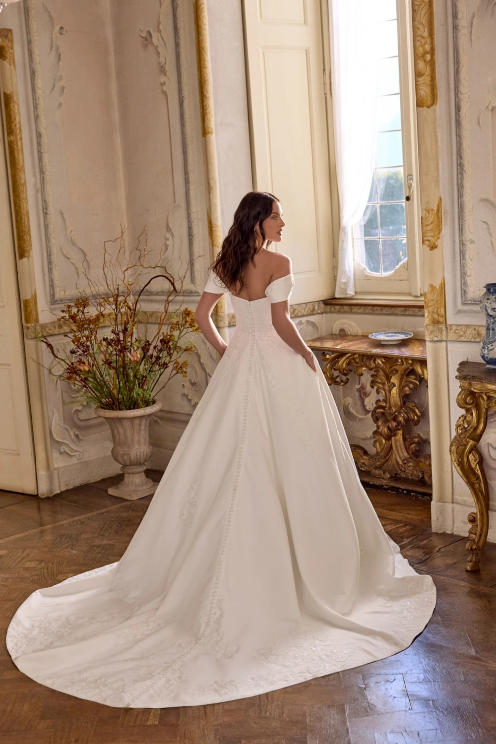 Clean and Simple Off-The-Shoulder Ball Gown by Justin Alexander Signature — image 4 of 4