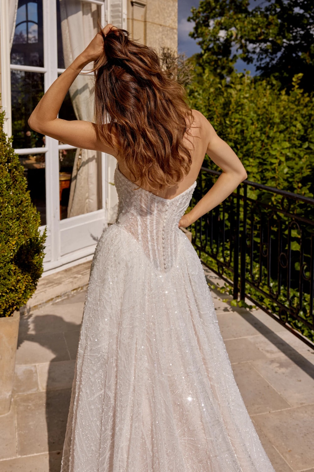 Sparkly and Beaded Strapless Ball Gown by Justin Alexander — image 5 of 5