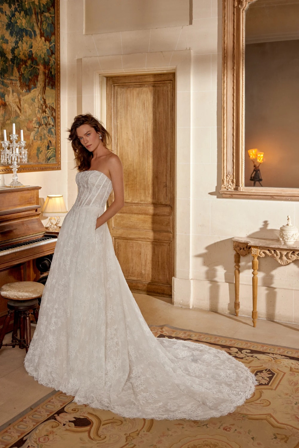 Plus-Size All Over Lace Strapless Ball Gown by Justin Alexander — image 1 of 4
