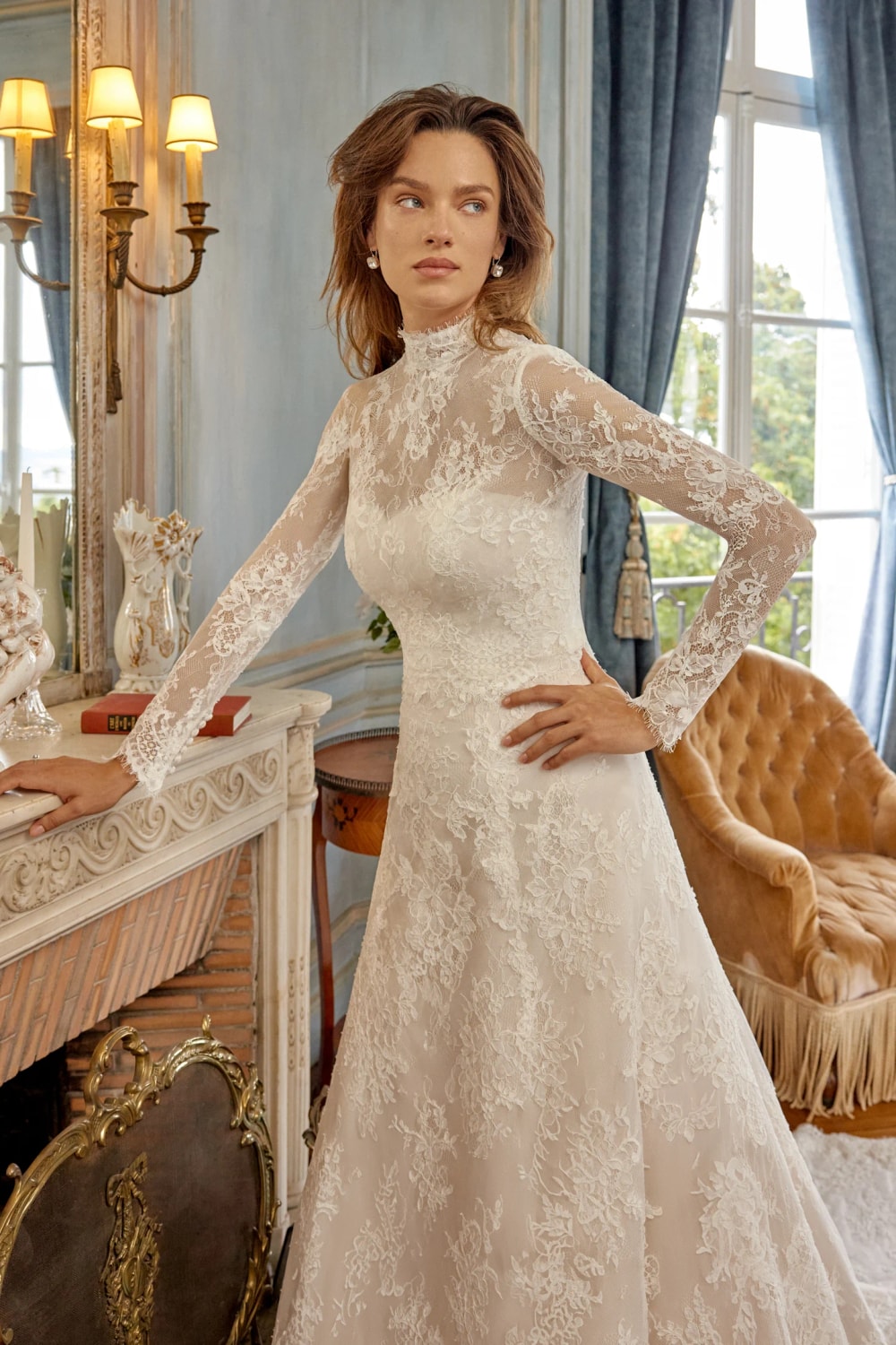 Strapless Lace Soft A-Line Wedding Dress with Detachable Topper by Justin Alexander Signature — image 2 of 4