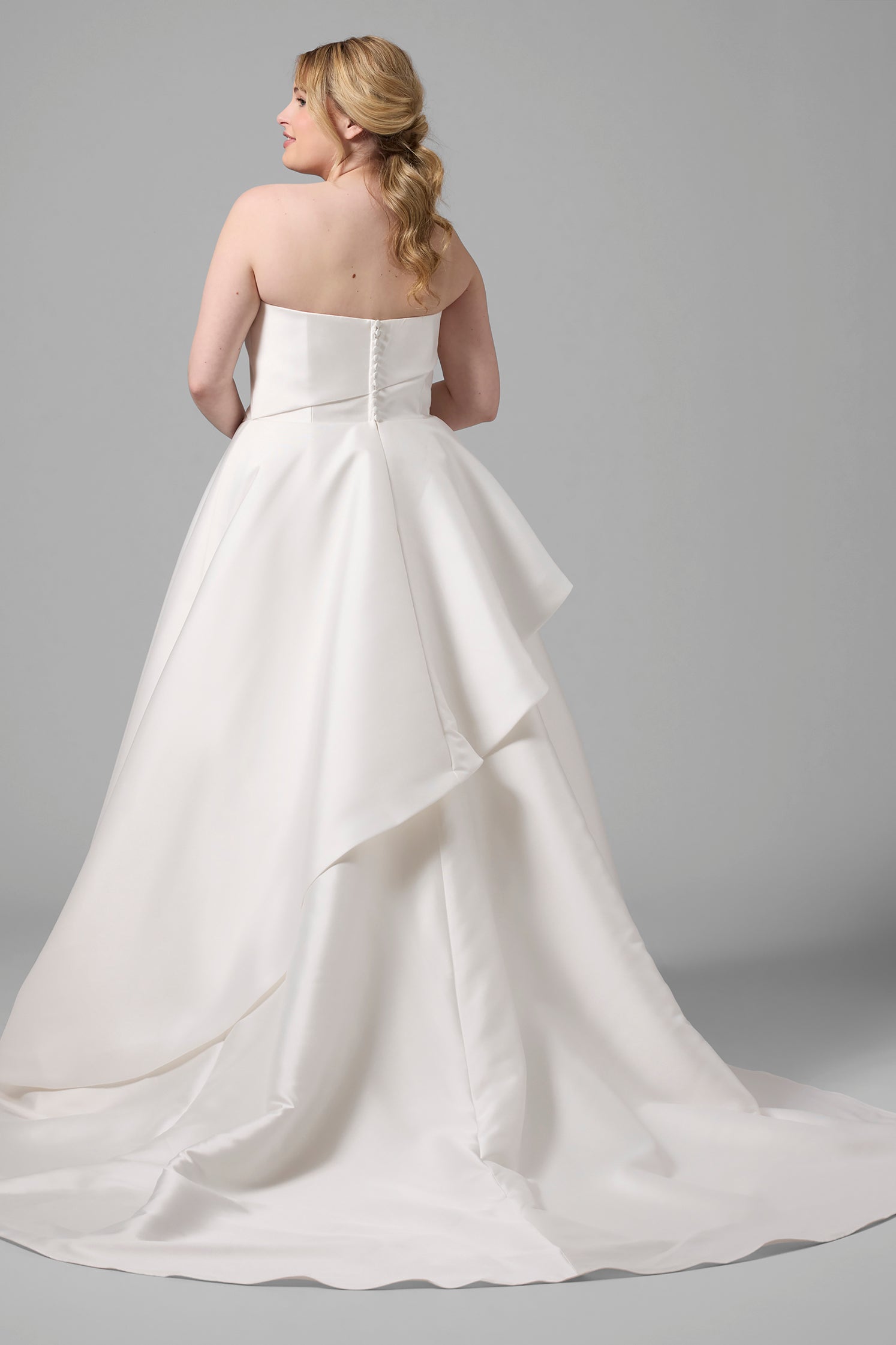 Plus-Size Clean and Modern Strapless Ball Gown