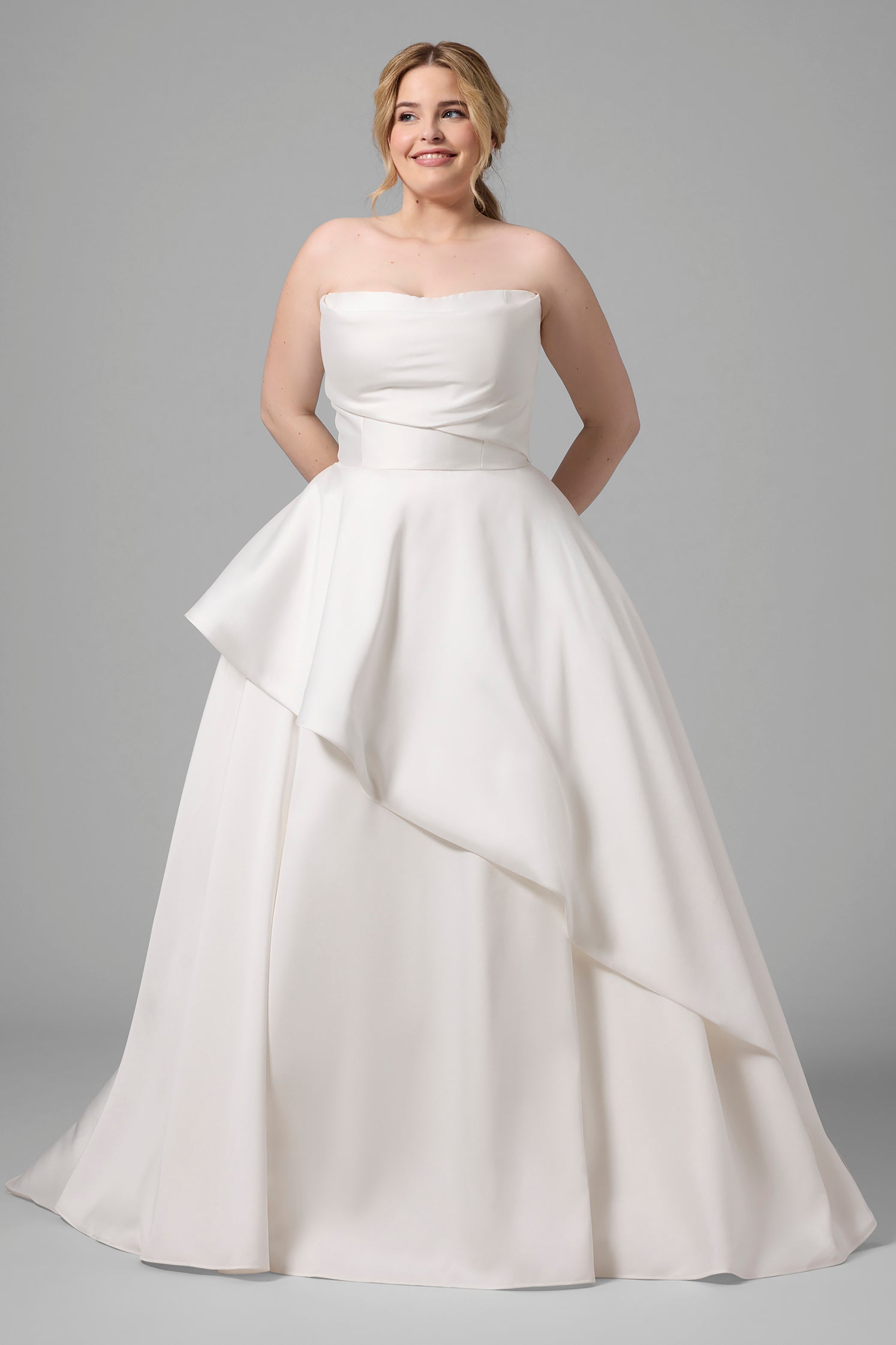 Plus-Size Clean and Modern Strapless Ball Gown