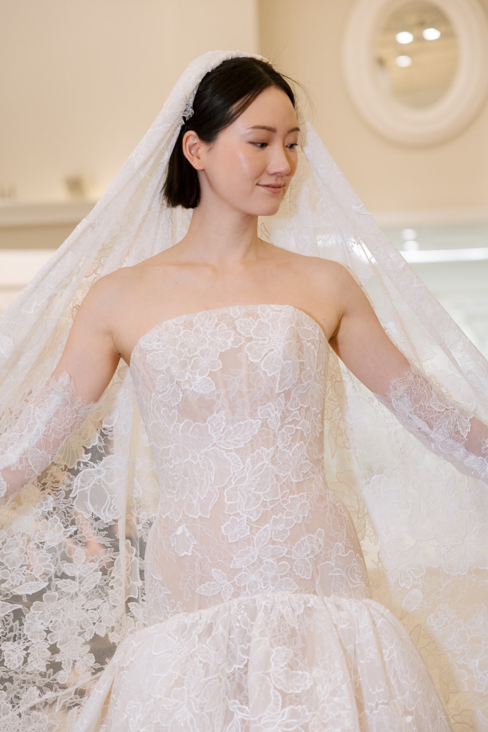 Love by Pnina Tornai Lace Drop-Waist Fit-and-Flare