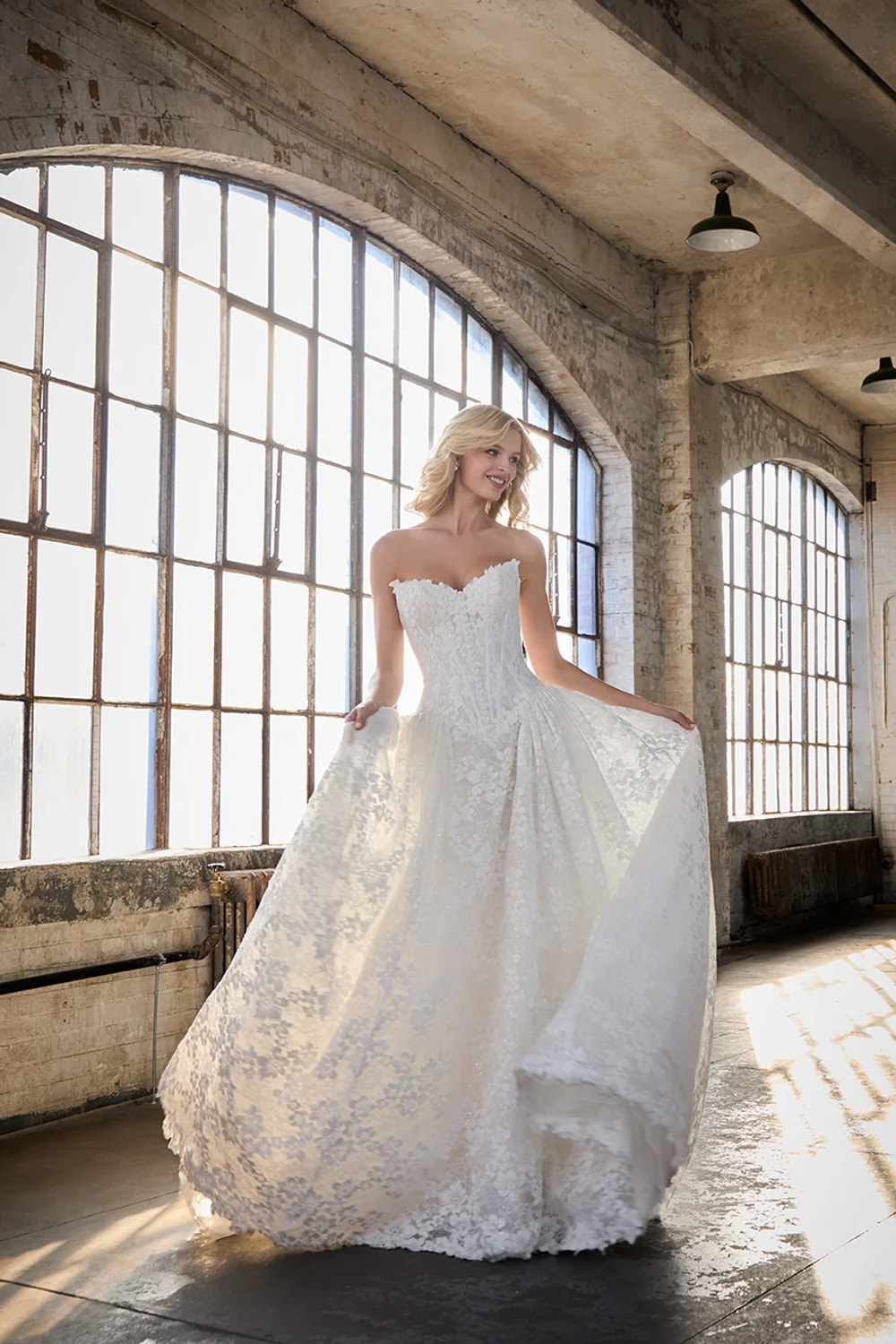 Modern and Sculpted Lace Ball Gown by Madison James — image 2 of 4