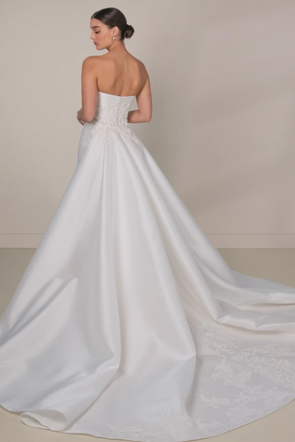 Strapless Sheath Wedding Dress with Intricate Detailing and Detachable Train by Martina Liana Luxe — image 3 of 5