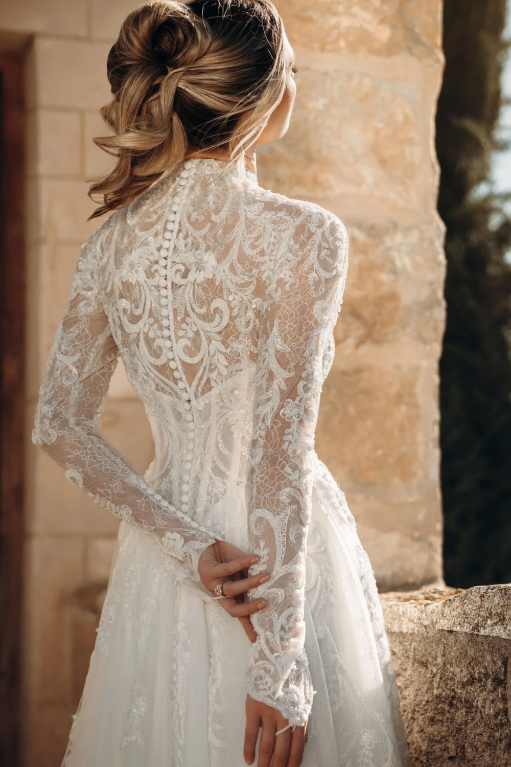 High Neck Long-Sleeve A-Line Wedding Dress by Martina Liana — image 2 of 3