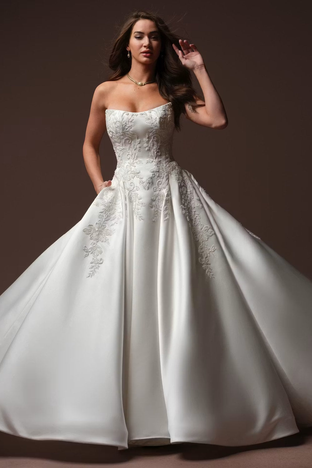 Plus-Size Romantic Lace Adorned Ball Gown by Maggie Sottero — image 1 of 4