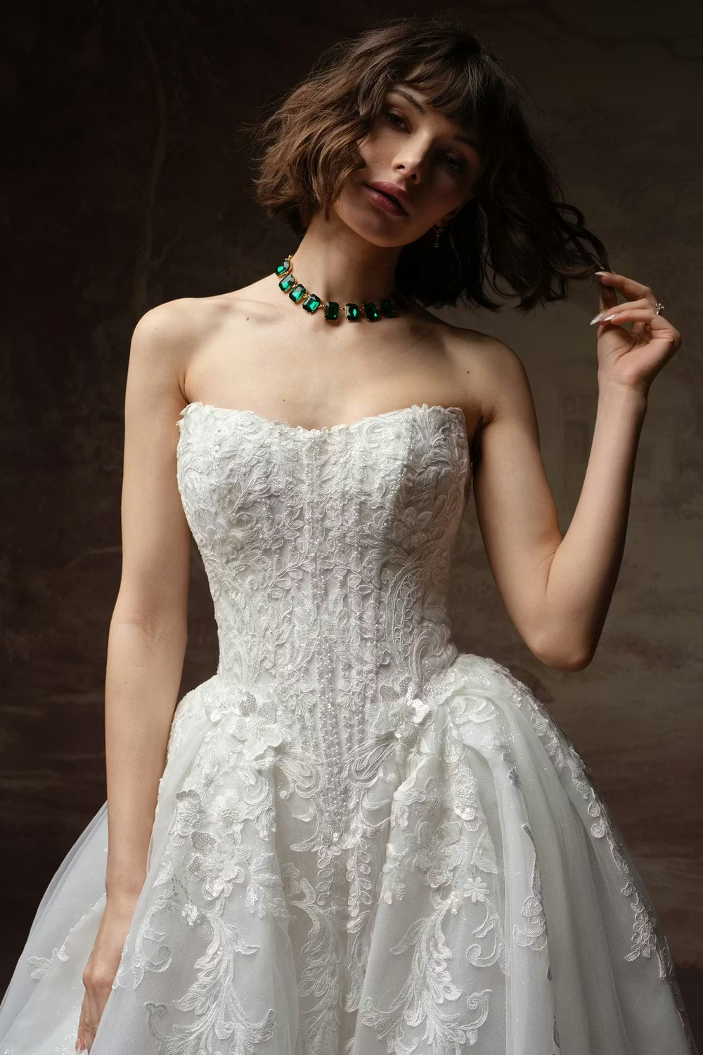 Elegantly Beaded Ball Gown with Basque Waist by Maggie Sottero — image 2 of 3