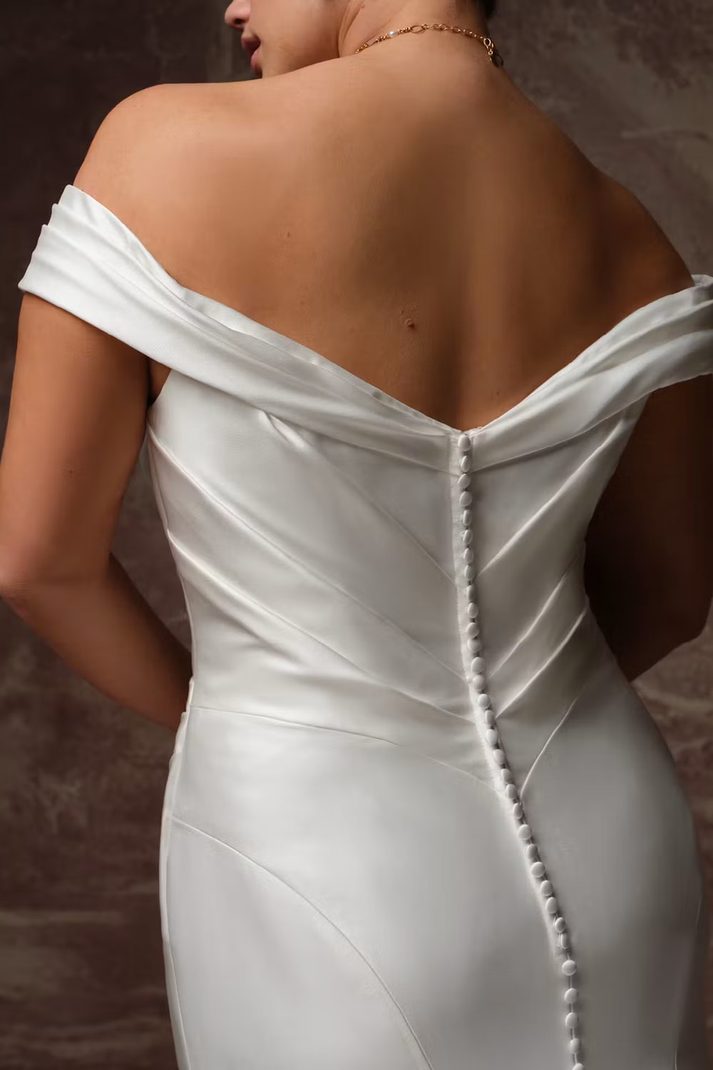 Plus-Size Sleek Fit-And-Flare Wedding Dress with Draped Bodice by Maggie Sottero — image 2 of 3