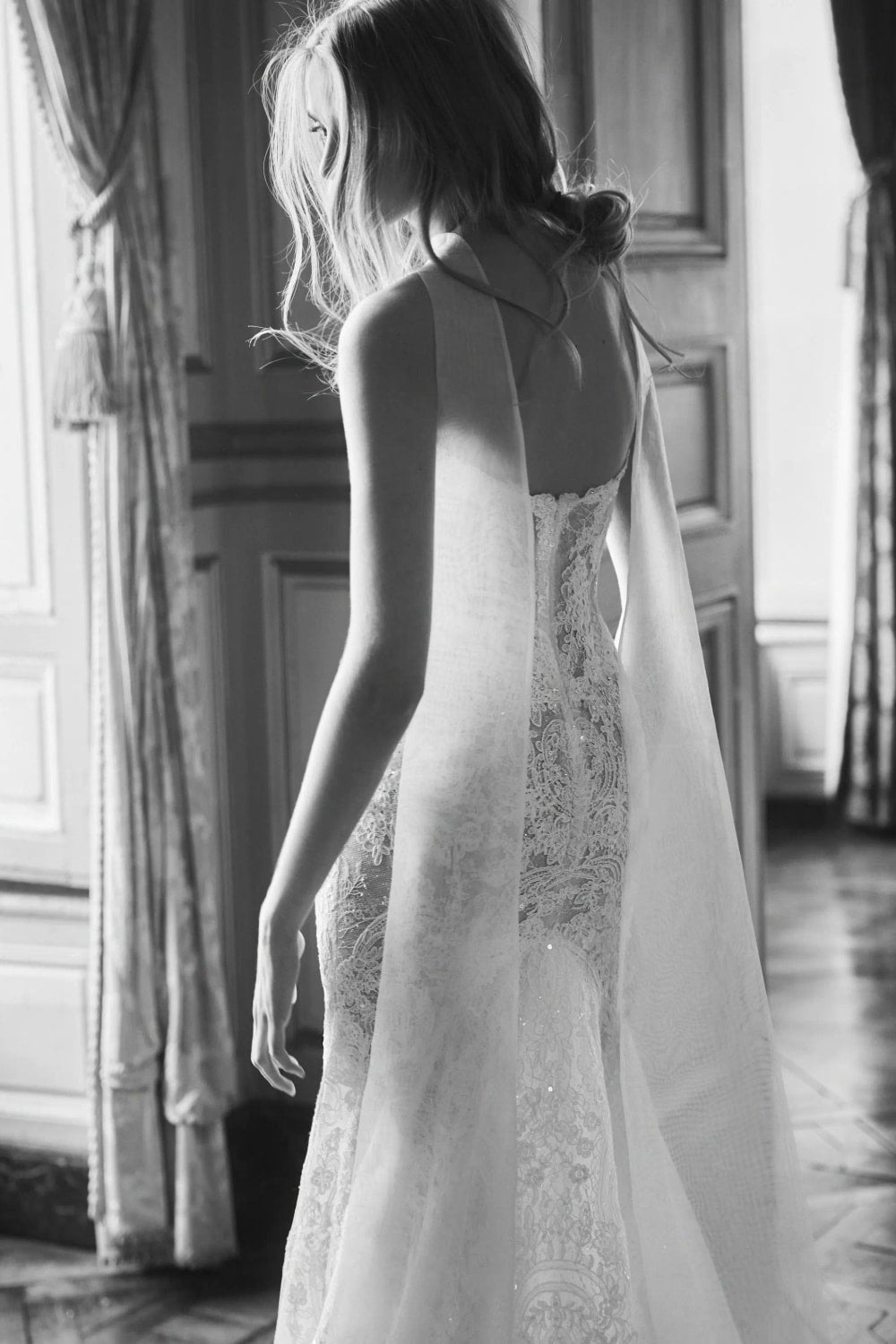 Feminine and Lace Detailed Fit-And-Flare Wedding Dress by Netta BenShabu Elite Couture — image 3 of 3
