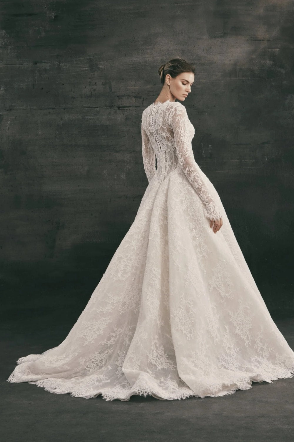 Romantic All Over Lace Long Sleeve Ball Gown by Nicole + Felicia — image 2 of 2
