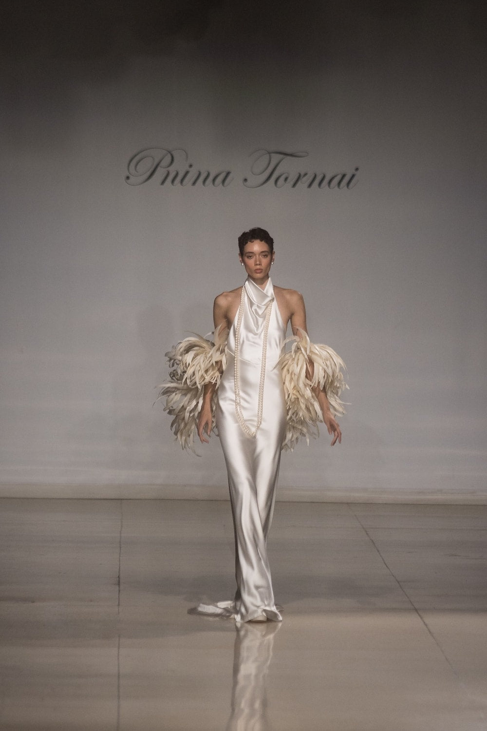 Simple and Chic Halter Sheath Wedding Dress by Pnina Tornai — image 2 of 2