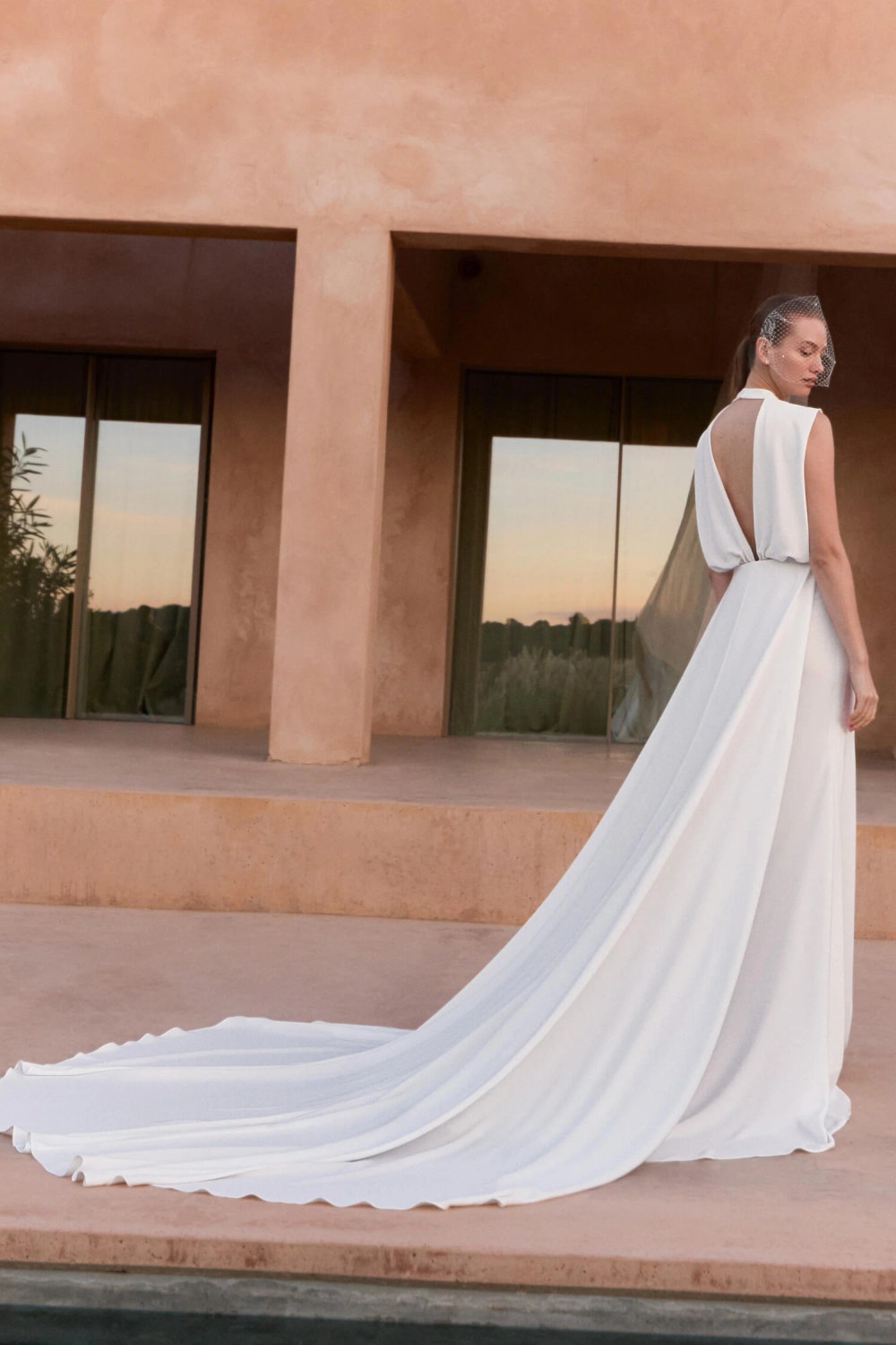 Chic High-Neck Mermaid Wedding Dress by Pronovias — image 4 of 4