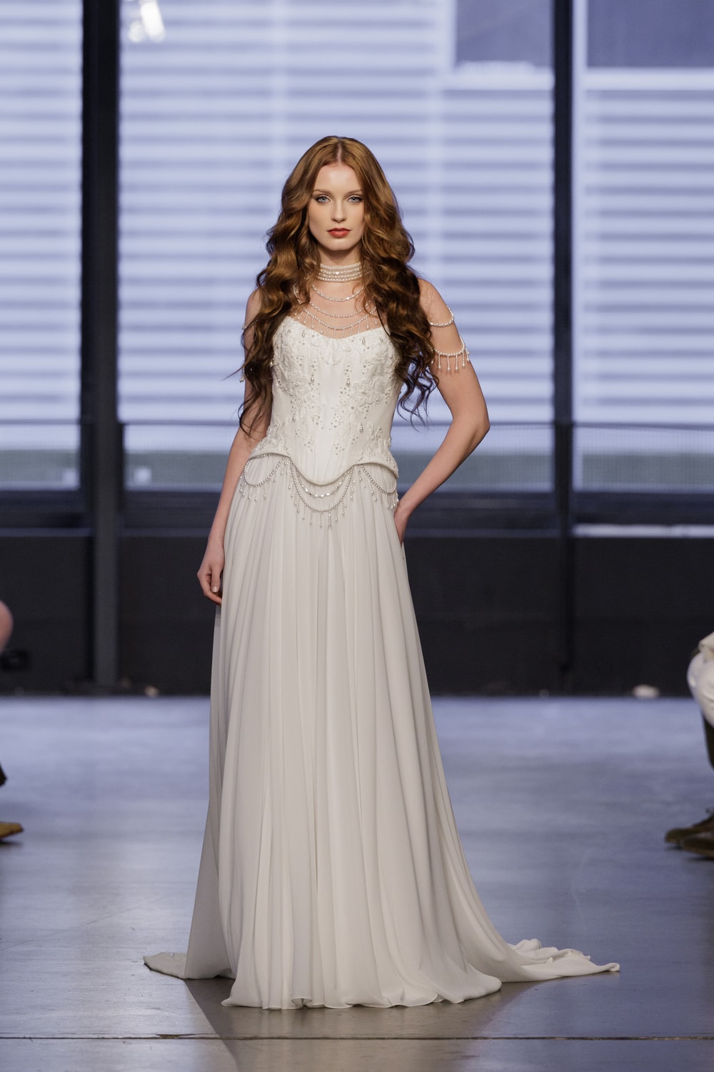 Modern Soft A-Line Wedding Dress with Detailed Corset by Hayley Paige — image 1 of 2
