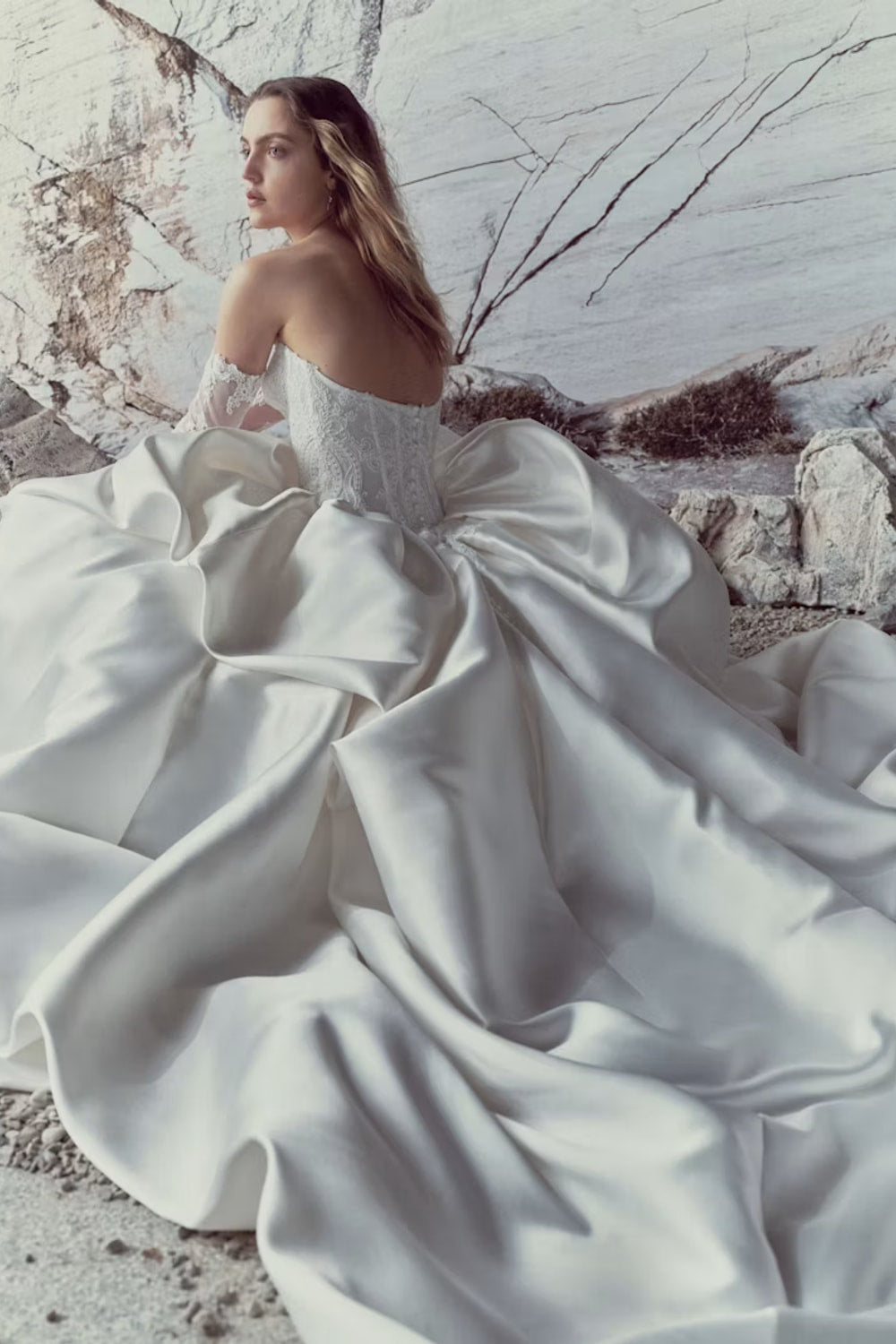Strapless Basque Waist Ball Gown with Pickups by Rivini — image 3 of 3