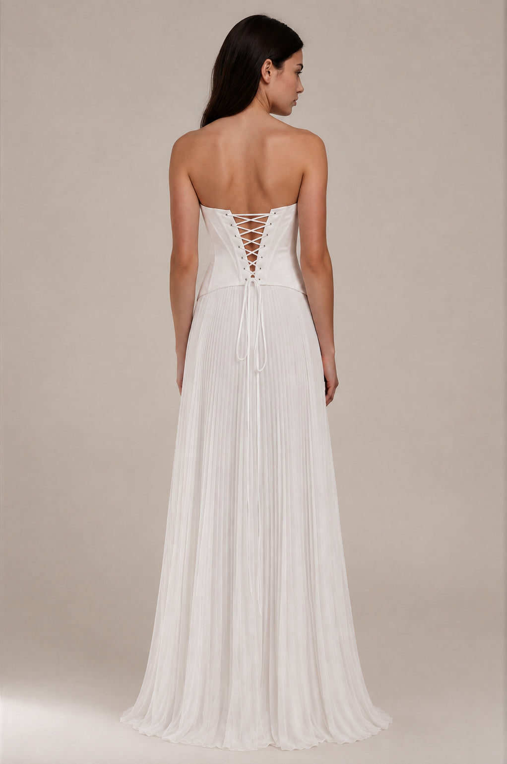 Plus-Size Unique Strapless Sheath Wedding Dress with Structured Bodice