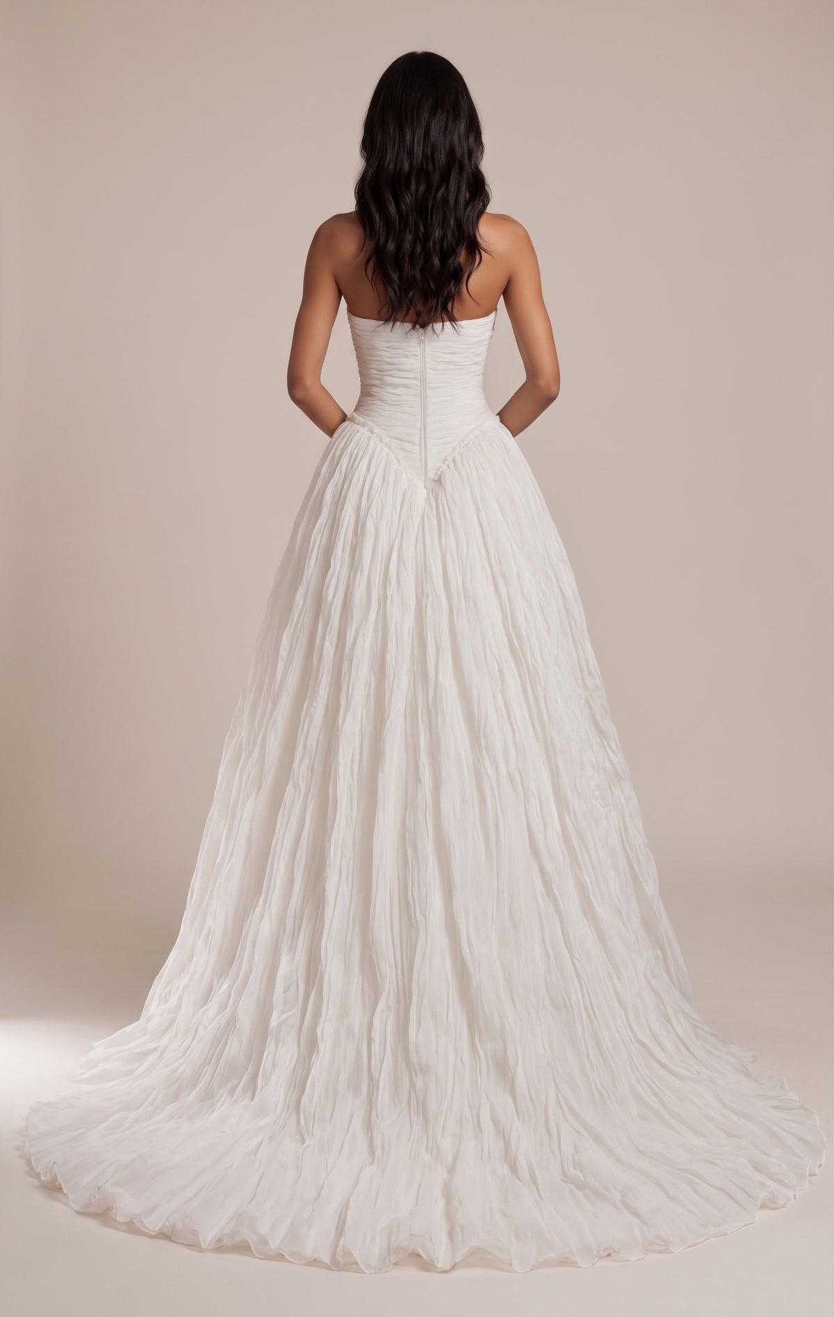 Modern and Simple Ball Gown with Straight Neckline
