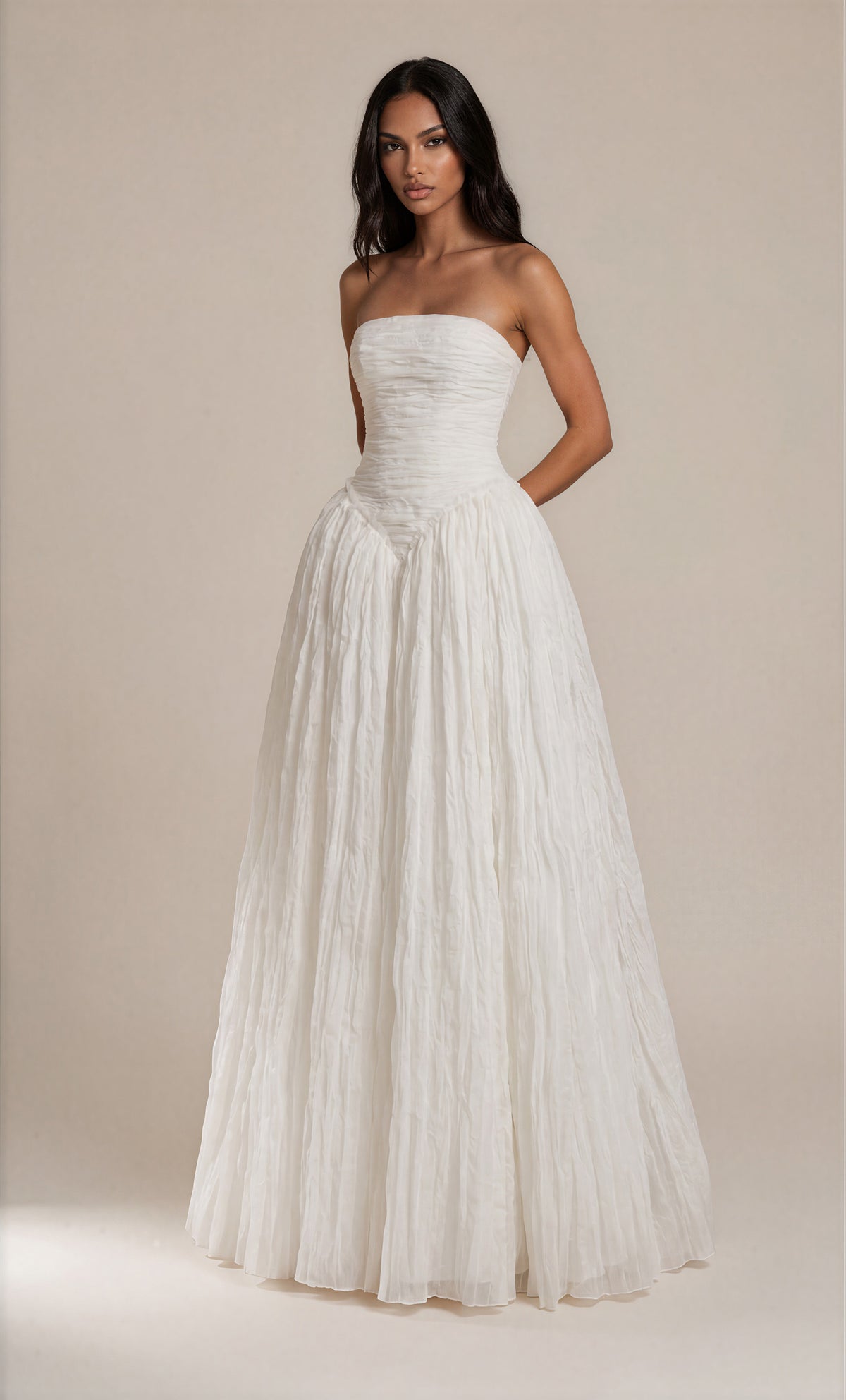 Modern and Simple Ball Gown with Straight Neckline