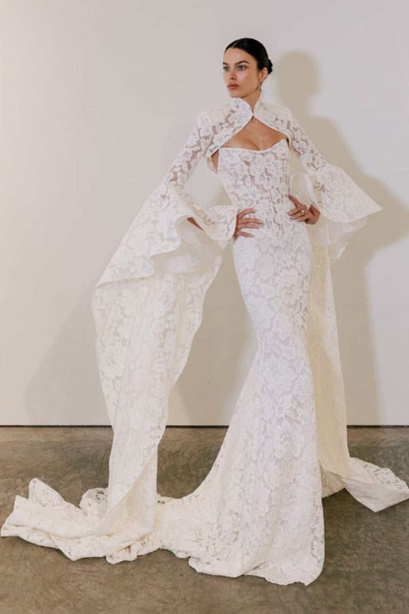 Love by Pnina Tornai Floral Fit-and-Flare Gown